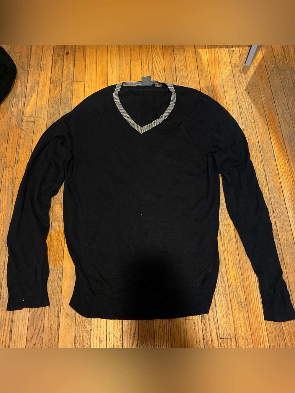 ARMANI Men's Black V-Neck Sweater